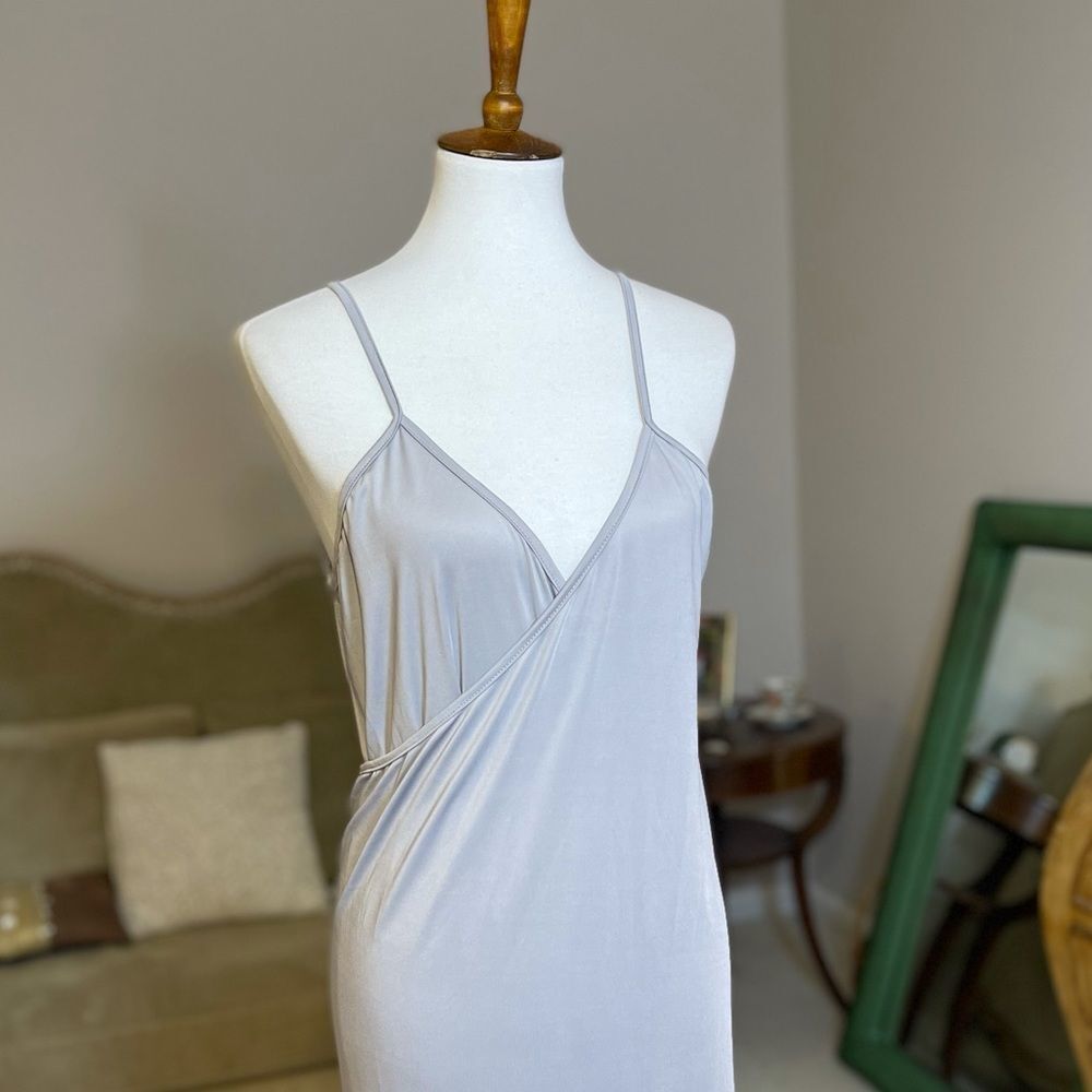 Graybackless Adjustable Wrap Long Maxi Dress Osfa - image 4